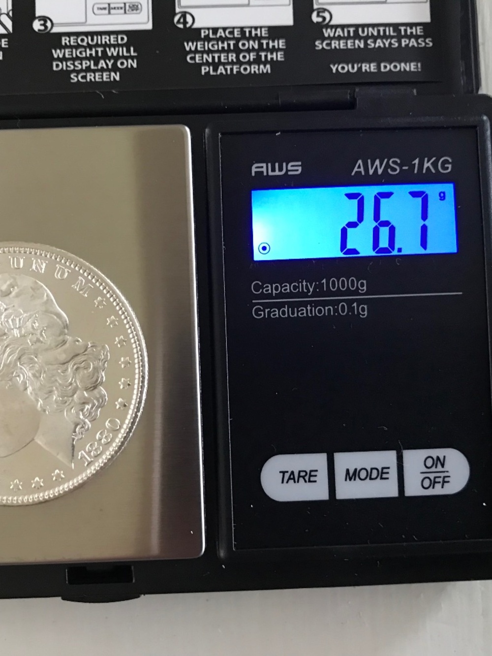 1880 S Morgan Silver Dollar 90% Silver San Fran Mint Unc Full Strike Semi-Proof - Picture 3 of 5